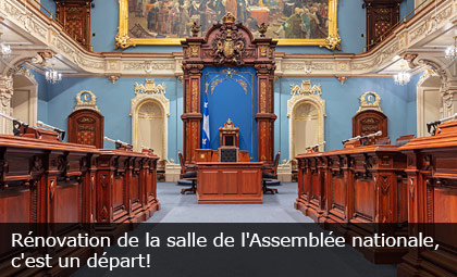 Rénovation de la salle de l'Assemblée nationale, c'est un départ!